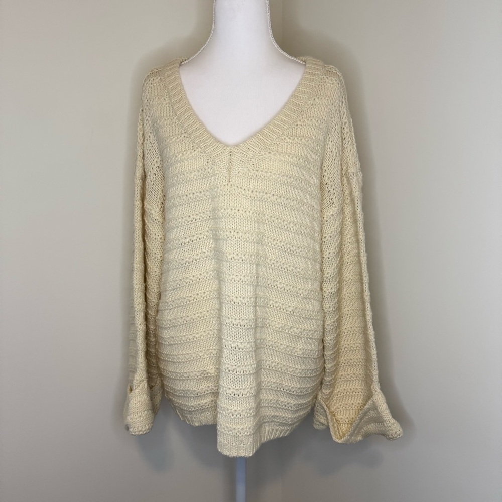 Wishlist Cream V-Neck Sweater